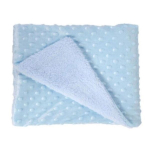 O.T. Trends Babydeken Ledikant blauw - Baby Omslagdoek - Zacht gevoerd - 100 x 75 Centimeter